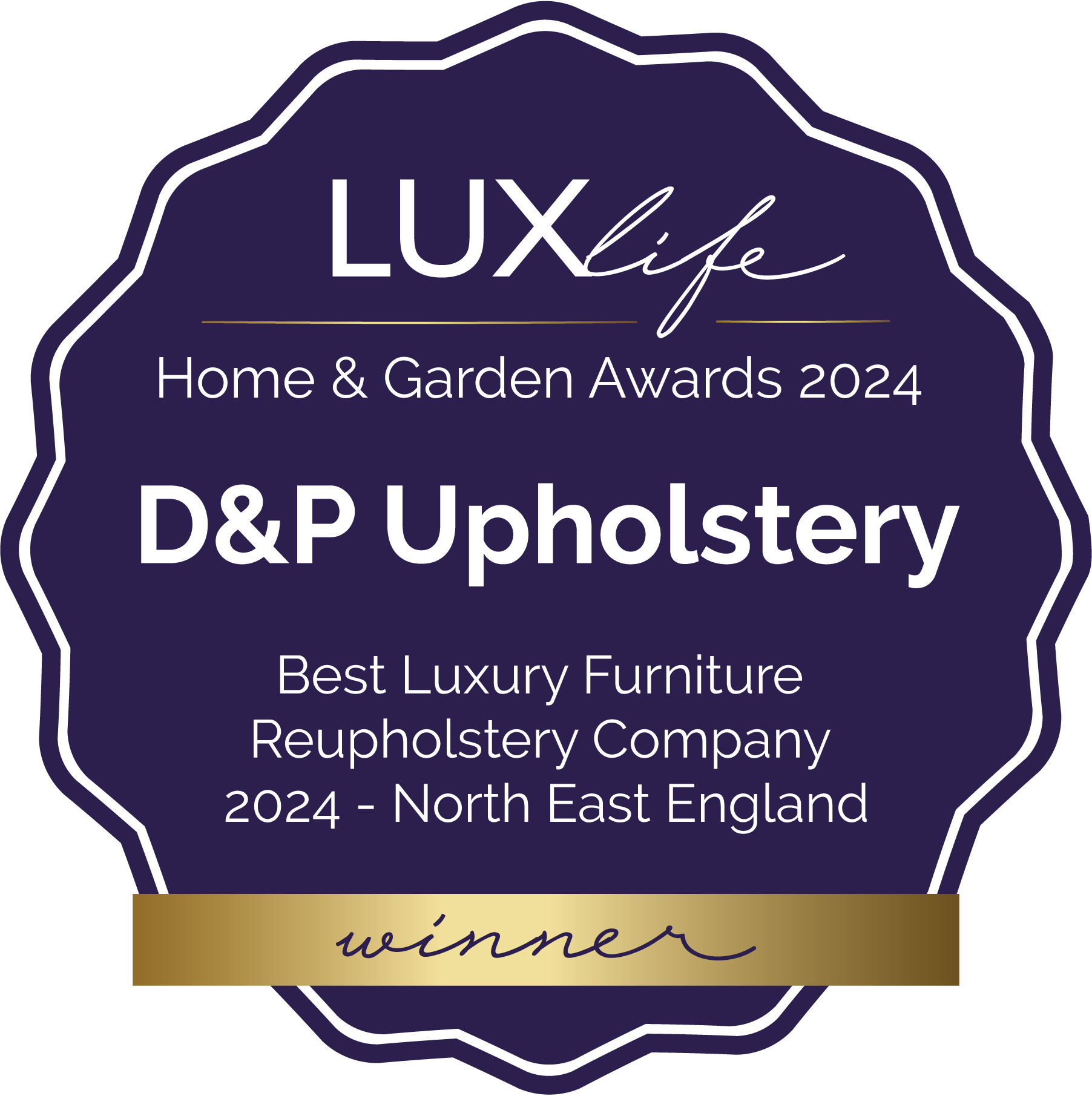 LUXlife Home and Garden Awards 2024 winner badge